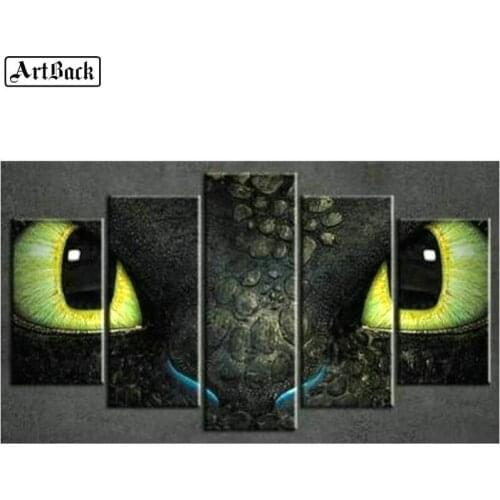 5d full square diamond painting dragon cross stitch resin diamond mosaic animal sticker five spell decorative painting