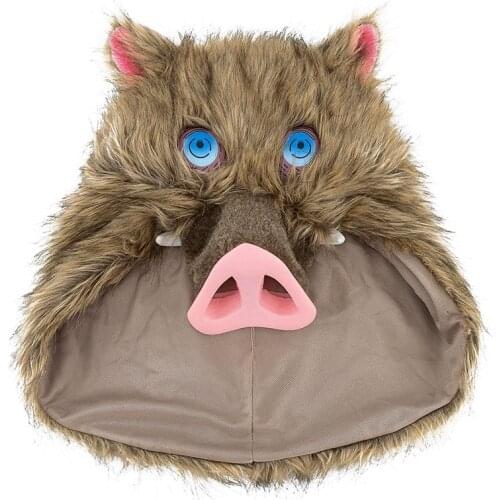 Wild Boar Hat Anime Character Hashibira Inosuke Headwear Funny Cute Animal Pig Headgear