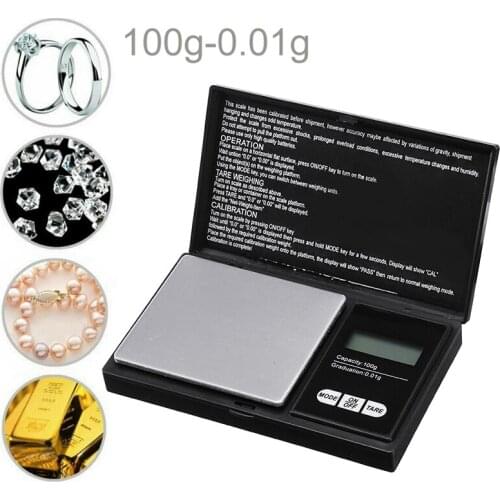 Mini Pocket Stainless Steel Digital Jewelry Gold Weighing Scales Practical 100g/0.01 LCD Display With Blue Backlight