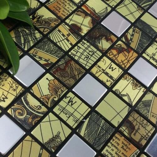 3mm thick adhesive Aluminum composite panel mosaic tile backsplash, 25x25mm, home improvement free shipping