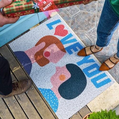 Love U Couple Entrance Door Mat Carpet Anti-slip Freely Cutting Custom Home Mats Carpet Kitchen Mat Bath Mat Hallway Door Mats
