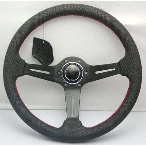 Car styled leather steering wheel / 14 inch general steering wheel / car modified DIY volante