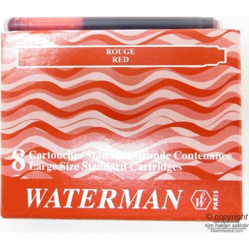 Waterman Red Fountain Pen Cartridge 8'li