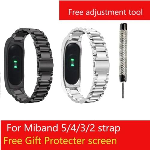 Hot sale For Xiaomi MiBand 5 Strap Stainless Steel link bracelet For Mi band 2/3 Smart MiBand 4 Wristband Accessories