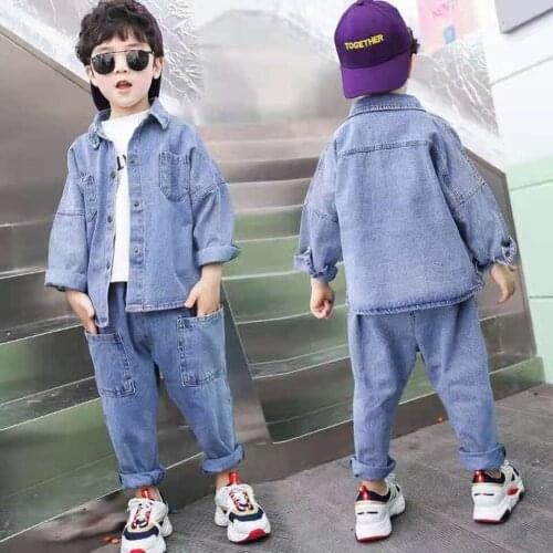 Fashion Kids Baby Boys Clothes Spring Autumn Outfits Denim Tops Coats +Pants 2Pcs Clothes Sets Children Kid Boys Cute Clothing