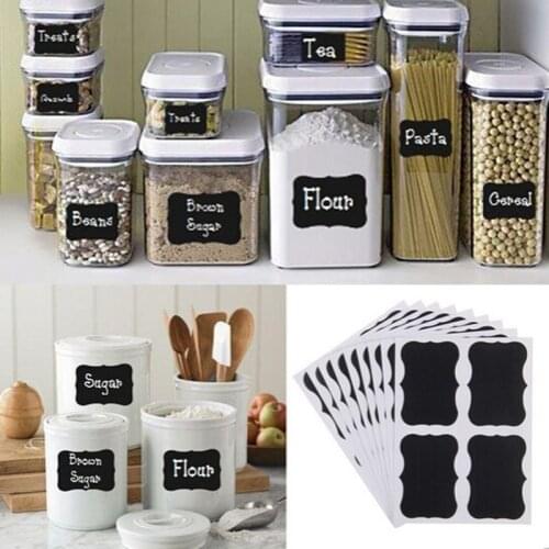 36 pcs Black board Kitchen Jam Jar Label labels stickers. 5cm x 3.5cm chalkboard