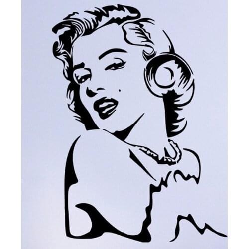 Marilyn Monroe Wall Stickers for Living Room Home Decor Beauty Salon Wall Art Vintage Poster Vinyl Murals Vinilos Paredes A896