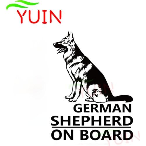 GERMAN SHEPHERD ON BOARD Car Sticker Animal Pattern Fashion Personalized PVC Bumper Decorative Accessories High Quality Decal