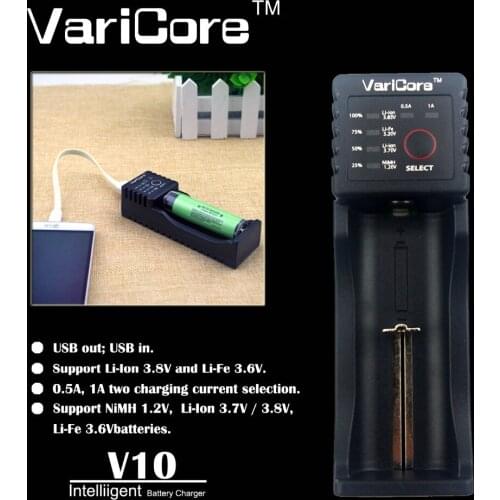 New original VariCoreV10 1.2 B 3.7 3.85 The AA / AAA 18350 26650 10440 18650 14500 16340 25500 nik lithium battery smart charger