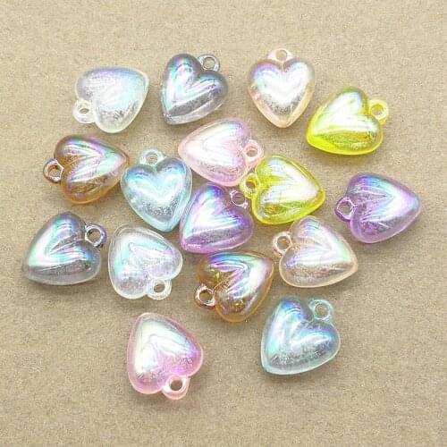 New arrival! 21x17mm 200pcs Aurora Effect Bubbly Heart Charm for Handmade Earring DIY Parts,Jewelry Findings & Components