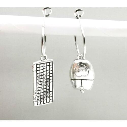 New Creative Earrings Irregular Mouse Keyboard Pendant Small Ear Ring Cute Fashion Earrings for Women Jewelry Ear Hoops Earings