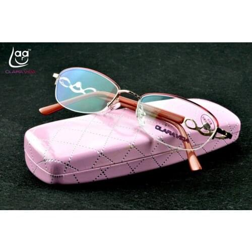 Clara Vida 2017 designer wave titanium alloy women ladys with hard case reading glasses halfrim +1 +1.5 +2 +2.5 +3 +3.5 +4