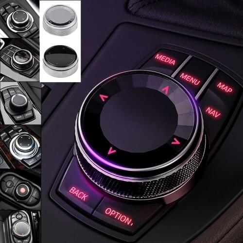 Original Car Multimedia Buttons Knob Center Console Trims Cover ABS iDrive Stickers Decoration Universal For BMW NBT 5/7Buttons