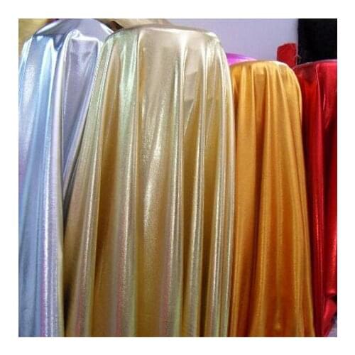 Thicker stage fabric four stretch gold foil cloth (spandex) wedding dance stage dedicated diy cosplay garment fabric metallic