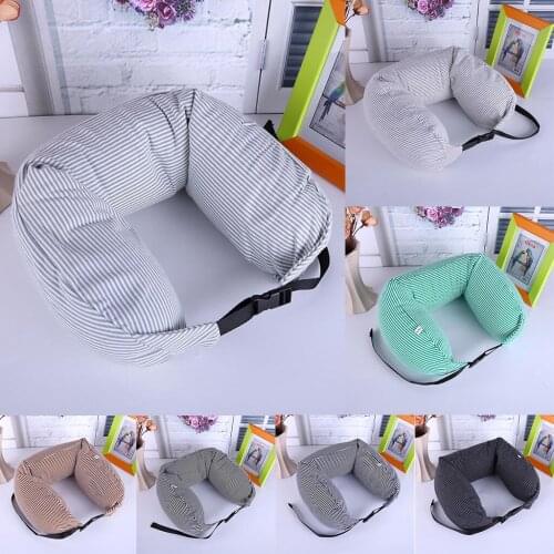 Portable Travel Neck Pillow U Shaped with Buckle, Neck Support Headrest Sleeping Cushion