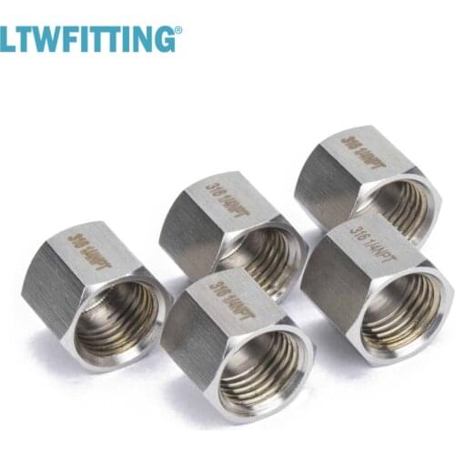 LTWFITTING Bar Production Stainless Steel 316 Pipe Cap Fittings 1/4-Inch NPT Fuel Boat