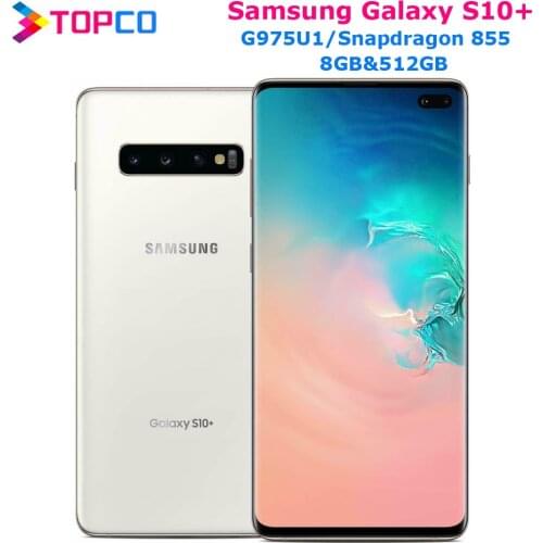 Samsung Galaxy S10+ S10 Plus G975U 512GB G975U1 Unlocked Mobile Phone Snapdragon 855 Octa Core 6.4" 16MP&Dual 12MP 8GB&512GB NFC