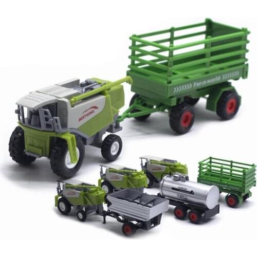 Realistic Alloy Harvester Oil Tank Farm Vehicle Sliding Car Model Kids Toy Gift Desktop Ornaments