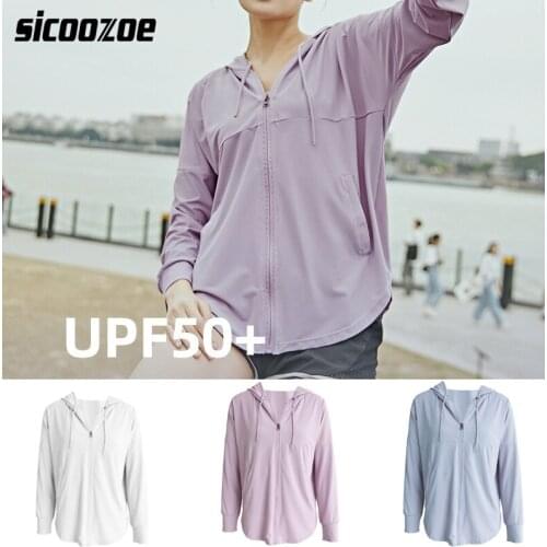 Sunscreen Womens Fitness Jackets,Hooded Sports Athletic Coats Gym Top, Zip Running Yoga Shirts Workout Sweatshirts For Female