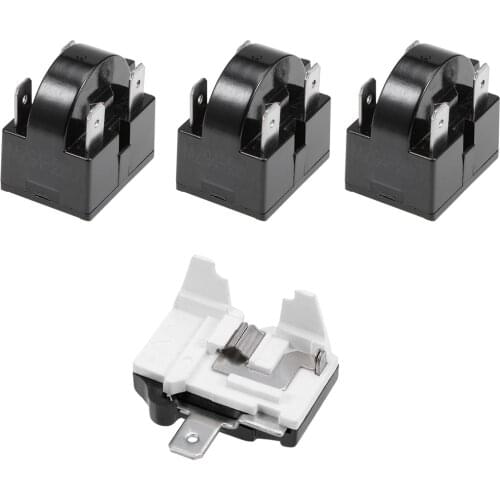 Uxcell 5Pcs 12-33 Ohm 2-4 Pin Refrigerator PTC Starter Relay Plastic Black for Various Brands of Mini Fridges and Coolers