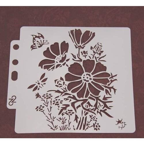 Flower Stencils Template Painting Scrapbooking Embossing Stamping Album Crafts E56C