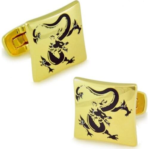 SPARTA Arrogance Dragon Plated with Gold enamel cufflinks High quality metal mens Cuff Links + Free Shipping