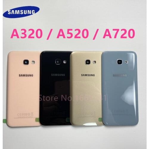 For Samsung Galaxy A3 A5 A7 2017 A320 A520 A720 Back Cover Battery Case 3D Glass Rear Housing Door Replacement With Camera Lens