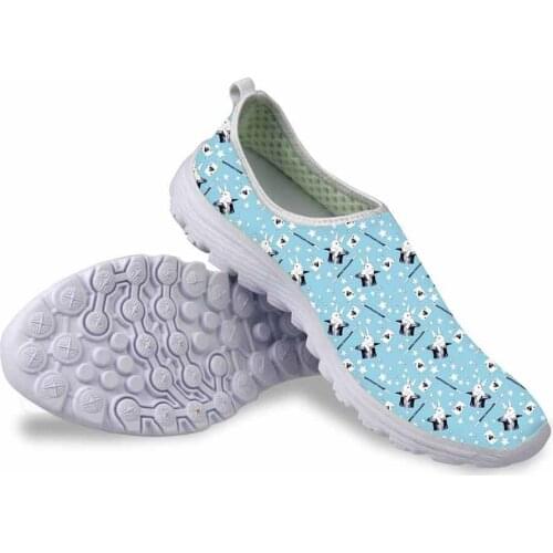 Halloween Design Printed Summer Mesh Flat Shoes For Women Casual Female Slip-on Beach Shoes Breathable Lady Flats Lime Green