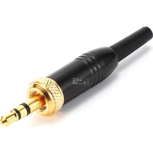 1Pcs 3.5 with lock plug Sony microphone pocket earphone D11 bee D16 stereo monitor small three core Internal and external thread