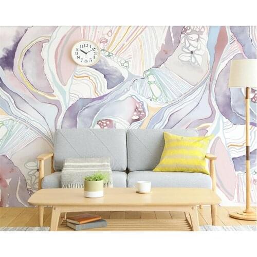 Beibehang Customized new Nordic TV wall sofa background abstractpapel de parede 3d three-dimensional hand-painted wallpaper
