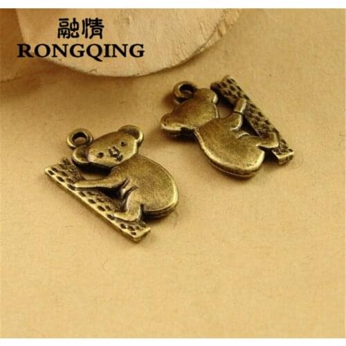 RONGQING 50pcs/lot 20*14MM Wombat pet antique alloy charm pendant Charms fit Bracelets & Necklaces DIY Jewelry