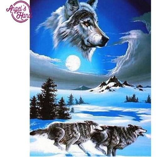 5D Diamond Embroidery Animal Home Decor Painting Handmade Gift Diamond Mosaic Wolf Picture of Rhinestone Wall Art