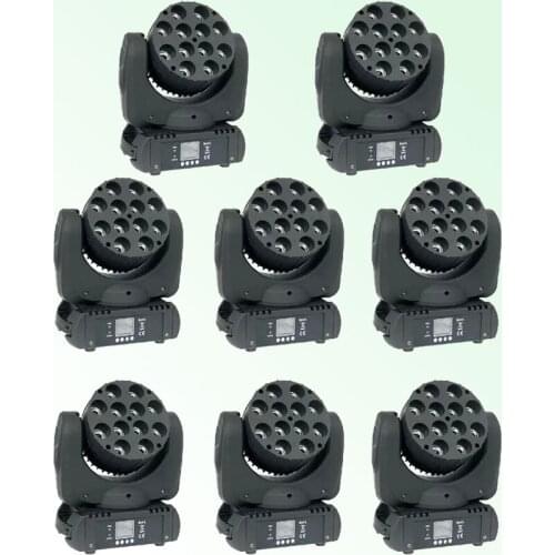 8pcs/lot RGBW 4in1 12x12W Cree LED Moving Head Beam Light DMX512 Control Stage Lighting Dj Stage Equipment