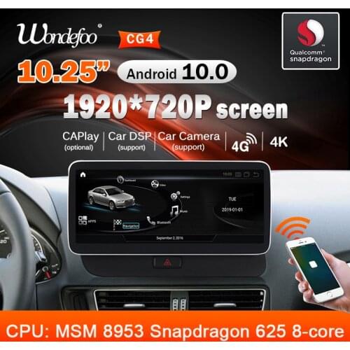 2 din Car radio intelligent system android 10 screen For Audi Q5 2009-2016 auto audio Multimedia video players stereo Navigation