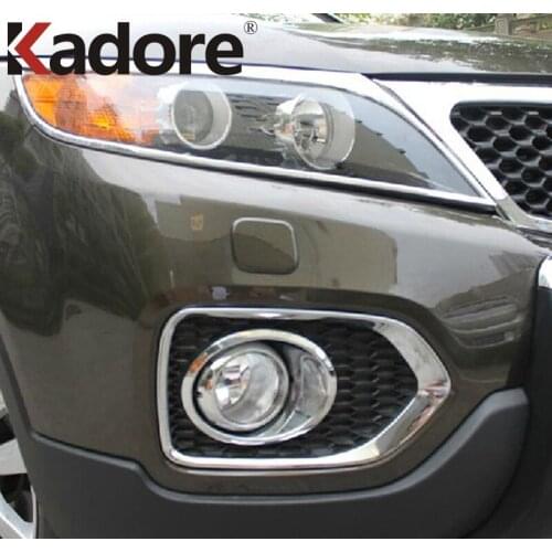 Car Styling ABS Exterior Front Fog Light Cover For KIA Sorento 2009 2010 2011 2012 Trims Auto Accessories Sticker