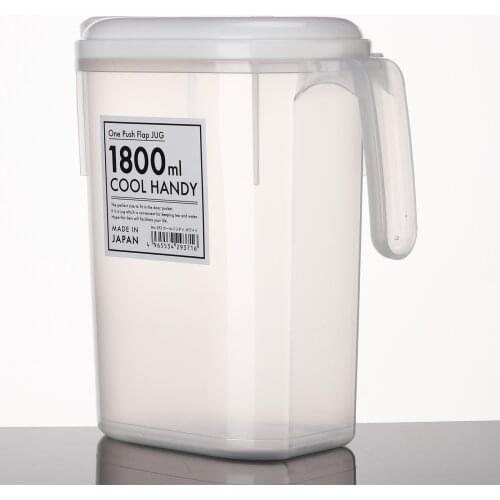 1800ml Water Pot BPA-Free Plastic Fridge Door Cold Kettle Reusable Tumbler One Push Flap Ice Juice Jug with Handle Drink Tea Pot