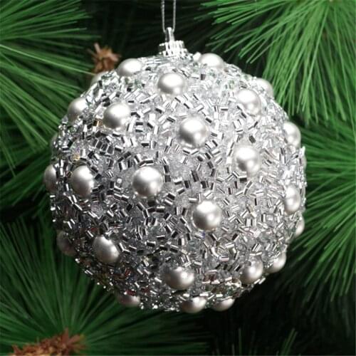 8cm Flower Wreath Decoration Christmas Home Decor Christmas Rhinestone Glitter Baubles Ball Xmas Tree Ornament Decoration