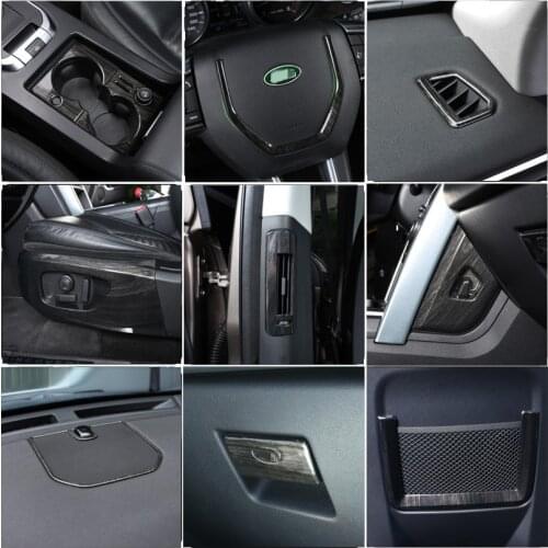 For Land Rover Discovery Sport 2015 2016 2017 2018 2019 Black Wood Grain ABS Plastic Car Interior Trims Accessories
