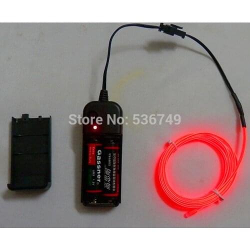 EL Wire Red 3.2mm-1M +3V Portable Controller (with functions of Constant -Flashing-Off)