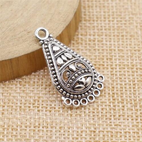 8pcs 17x30mm Earring Connector For Jewelry Making Findings Accessories Charms Tibetan Silver Color