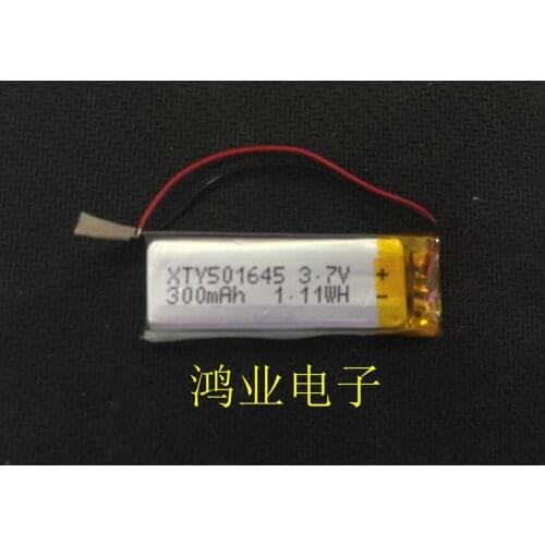 3.7V polymer lithium battery 501645P 501646P 300MAH Bluetooth recording pen keyboard Rechargeable Li-ion Cell