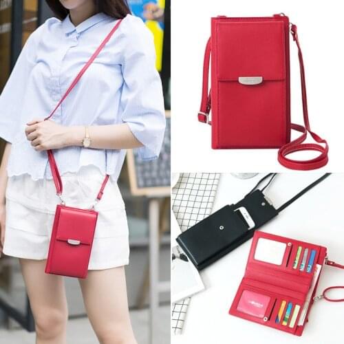 Trendy Wallet Womens PU Leather Shoulder Bag Ladies Large-Capacity Long Mobile Phone Bag Multifunctional Messenger Bag
