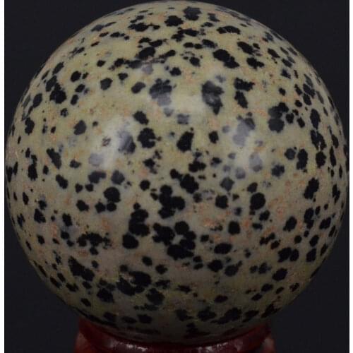 Natural Stone (2") Dalmation Jasper Sphere Globe Ball Chakra Crystal Reiki Healing Carved Decorative Crafts Minerals