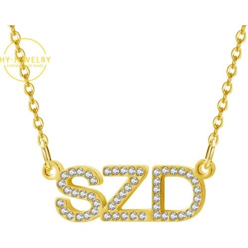 Personalized Name Necklace & Pendants For Women Bling jewelry iced out Initial Choker Custom Bling Stainless Steel Necklaces Men