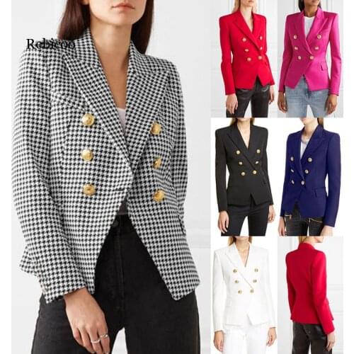 Pop Solid Button Slim Blazers Women Winter Autumn Long Sleeve Thick Hard Casual Outwear Blazers For Lady pockets Tops