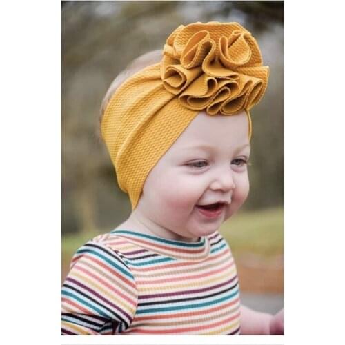 30pc/lot 2020 New Arrival Waffle Floral Headband 10 color U pick Soft Kids Head warps DIY Girls Hair Accessories Headwear