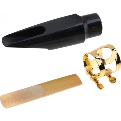 Professional Black Alto Sax Saxophone Mouthpiece Musical Instrument Accessories with Ligature and Cap