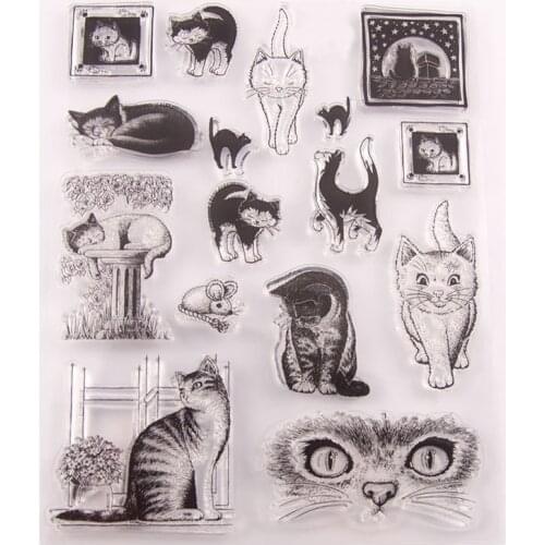 2021Cat Clear Stamp Transparent For Scrapbooking DIY Card Handmade Kid Funny Seal Stencil Poster Making Postercard Album Decor