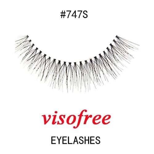 1Pair Visofree Eyelashes Fashion soft False Fake Human Hair Eyelashes Adhesives Glamour Eye lashes Makeup Beauty #747S