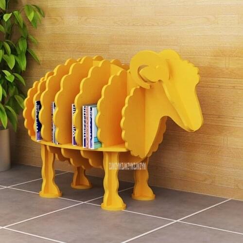 S/M Creative Sheep Bookshelf Shelf Animal Style Wood Plastic Board Decoration Shelf Craft Landing Decoration Shop Kids Furniture